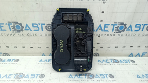 Накладка центральной консоли с подстаканниками Toyota Camry v50 12-14 usa под серое дерево, без заглушки, царапины, потертости