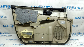 Обшивка двери карточка передняя правая Toyota Camry v50 12-14 usa беж, с вставкой беж кожа, с ручкой, с подлокотником беж резина, царапины, под чистку