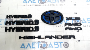 Set embleme Toyota Highlander 20-25 Hybrid XLE AWD, negru