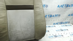 Обшивка спинки пассажирского сиденья Toyota Camry v50 12-14 usa, XLE, кожа бежевая, вставка замш, с подогревом, заломы на коже, под химчистку