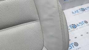 Обшивка подушки пассажирского сиденья Mazda CX-5 17-23 кожа grand touring, бежевая, подогрев, перфорация, замята