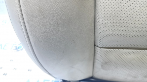 Обшивка спинки пассажирского сиденья Subaru Outback 15-17 кожа бежевая, перфорация, с подогревом, под химчистку, замята, царапины