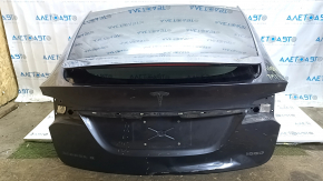 Дверь багажника голая со стеклом Tesla Model X 16-21 графит PMNG, с петлями, с пассивным спойлером, царапина, помята
