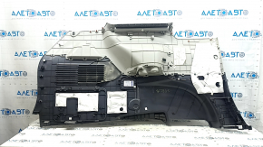 Ornamente arc dreapta pentru Toyota Sienna 21-24, fără perdea pentru priză de 120V, negru cu gri deschis, cu suporturi pentru pahare, cu suprapuneri, zgârieturi, uzat