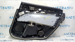 Ornamente ușă spate stânga Ford Fusion mk5 17-20 negru cu inserție din stofă neagră, cotiera din piele neagră, structură gri, zgârieturi, cu mâner