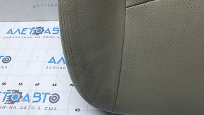 Обшивка подушки пассажирского сиденья Toyota Prius 30 10-15 кожа бежевая, перфорация, замята, потрескана