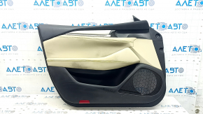 Panou ușă stânga față Mazda 6 18-21, negru, cotieră și inserție, piele bej, ornament gri cu crom, curățabil chimic, zgârieturi