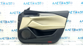 Panou ușă dreapta față Mazda 6 18-21, negru, cotieră și inserție, piele bej, ornament gri cu crom, curățabil chimic, zgârieturi