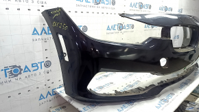 Бампер передний голый BMW 3 F30 16-18 Basis, черный, не заводские отверстия, сломано крепление, царапины, вмятины, тычки