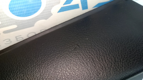 Ornamente ușă spate stânga complet BMW 3 F30 12-18 negru, cotieră și inserție piele neagră, ornament cromat, strat protector sub lemn închis, fără iluminare din spate, cu mâner, lovituri, zgârieturi, 