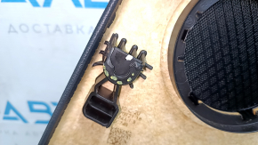 Ornamente ușă spate stânga complet BMW 3 F30 12-18 negru, cotieră și inserție piele neagră, ornament cromat, strat protector sub lemn închis, fără iluminare din spate, cu mâner, lovituri, zgârieturi, 