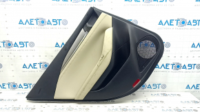 Panou ușă spate stânga negru Mazda 6 18-21, cotieră și inserție din piele bej, ornament gri cu crom, curățabil chimic