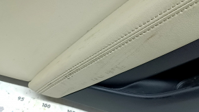 Panou ușă spate stânga negru Mazda 6 18-21, cotieră și inserție din piele bej, ornament gri cu crom, curățabil chimic