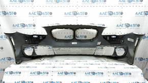 Бампер передний голый BMW 5 F10 14-16 под парктроники без камер, белый, царапины, вмятины, нештатные отверстия