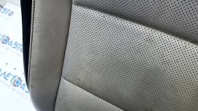 Обшивка подушки пассажирского сиденья Lexus RX350 RX450h 16-19 кожа серая с черным, перфорация, под чистку, замята