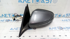 Зеркало боковое левое в сборе Mercedes C-class W205 15-21 10+8+2 пинов, поворотник, подогрев, с подсветкой, автозатемнение, BSM, графит, царапины
