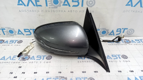 Зеркало боковое правое в сборе Mercedes C-class W205 15-21 8+8+1 пинов, поворотник, подогрев, с подсветкой, BSM, графит
