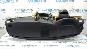 Торпедо передняя панель с AIRBAG BMW 5 F10 11-16 черно-бежевая, с обрамлением рулевой колонки