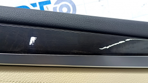 Ornamente ușă spate dreapta BMW 5 F10 11-16 Dakota bej piele Venetobeige fără perdea, zgârieturi, crăpături, mâner uzat, partea din spate