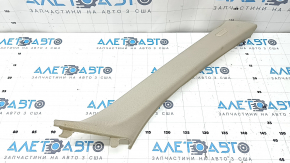 Ornamente montanți față bej striat pentru BMW 5 F10 11-16, dreapta sus, zgâriate, necesită curățare