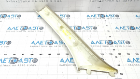 Ornamente montanți față bej striat pentru BMW 5 F10 11-16, dreapta sus, zgâriate, necesită curățare