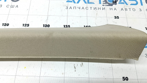 Ornamente montanți față bej striat pentru BMW 5 F10 11-16, dreapta sus, zgâriate, necesită curățare