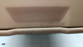 Spatele banchetei spate stânga a unui BMW 5 F10 14-16, piele Dakota bej Venetobeige, încălzită, necesită curățare, lovită, zgârieturi pe plastic, strat de plastic exfoliat