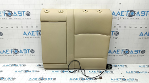 Spatele banchetei spate stânga a unui BMW 5 F10 14-16, piele Dakota bej Venetobeige, încălzită, necesită curățare, lovită, zgârieturi pe plastic, strat de plastic exfoliat