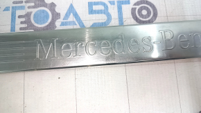 Ornament prag ușă stânga față pentru Mercedes Clasa C W205 15-21, cromat, fără iluminare din spate, tip 1, zgârieturi, element de fixare rupt