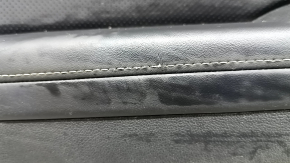 Panou ușă stânga față negru pentru VW Atlas 24-25, piele neagră cu cusături albe, ornamente din lemn, crom, cotieră din piele neagră, cu iluminare, cu buzer, cu mâner, cu suprapuneri, zgârieturi