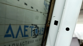 Дверь багажника голая со стеклом VW Atlas 24-26 тонировка, белый LC9A, вмятина, царапины на стекле