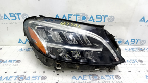 Far LED dreapta față Mercedes Clasa C W205 19-21 cu garnitură, nisip, ciobiri, zgârieturi