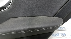 Ornamente ușă spate dreapta Mercedes Clasa C W205 19-21 piele gri închis fără cortină, Burmester, inserție piele gri închis, cotieră piele gri închis, ornament gri, contact cu apa, sub negru