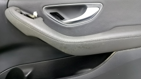 Обшивка двери карточка передняя правая Mercedes C-class W205 19-21 кожа темно-серая, Burmester, вставка кожа темно-серая, подлокотник кожа -темно серая, молдинг серый, с ручкой, контакт с водой, под