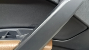 Panou decorativ ușă stânga față pentru Audi Q5 80A 18-20 piele neagră, cotieră piele maro, cu suprapuneri, cu mâner, zgârieturi