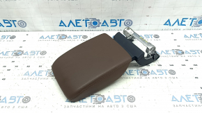 Cotieră centrală din piele pentru Audi Q5 80A 18-20, maro, retractabilă, cu strat protector și suport