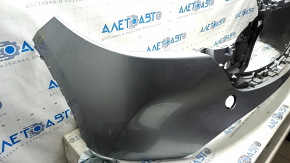 Бампер передний голый Mazda CX-5 22-25 без парктроников, серебро, надорван, сломаны крепления, царапины