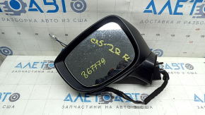 Зеркало боковое левое в сборе Mazda CX-5 17-24 6 пинов, BSM, подогрев, поворотник, серебро, трещина в корпусе