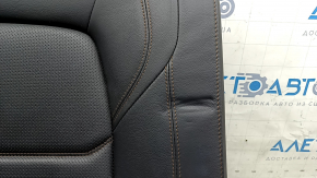 Спинка заднего ряда 2 ряд левая Mazda CX-5 17-25 кожа черная, с перфорацией, с коричневой строчкой, с ремнем, без подголовника, примята, под чистку