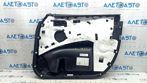 Ornamente ușă, stânga față, BMW X3 G01 18-21, piele neagră, inserție piele neagră, ornamente stejar închis, cotiera piele neagră, inserție cromată, cu mâner, zgârieturi