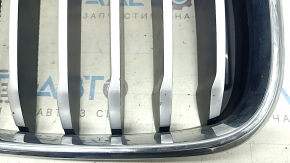 Решетка радиатора grill правая BMW X3 G01 18-21 ноздря, хром обрамление+ серая решетка, песок, тычка