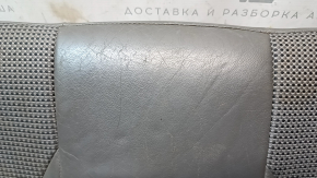 Подушка заднего ряда сидений Hyundai Sonata 11-15 комбинированная ткань с кожей серой, под химчистку, потрескана кожа