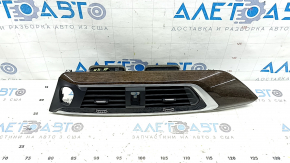 Накладка передней панели центральная BMW X3 G01 18-21 черная, вставка под дерево темный дуб Perlglanz Chrom, с дефлекторами, царапины