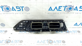 Накладка передней панели центральная BMW X3 G01 18-21 черная, вставка под дерево темный дуб Perlglanz Chrom, с дефлекторами, царапины