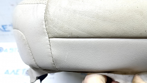Обшивка подушки водительского сиденья Lincoln MKX 16-18 кожа бежевая, перфорация, подогрев, замята, царапины, под химчистку