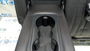 Spătar banchetă stânga spate, rândul 2, Lincoln MKC 15-19, piele neagră, cu centură și cotieră, șifonat, necesită curățare, zgârieturi pe plastic
