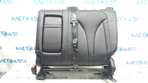 Spătar banchetă stânga spate, rândul 2, Lincoln MKC 15-19, piele neagră, cu centură și cotieră, șifonat, necesită curățare, zgârieturi pe plastic
