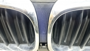 Решетка радиатора grill в сборе BMW 5 G30 17-20 Sport Line, с жалюзи дефлектором радиатора, хром, песок, выцвела глянцевая накладка
