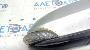 Зеркало боковое правое в сборе Toyota Avalon 13-18 9 пинов, подогрев, поворотник, серебро, потерто, дефект краски, в клее