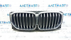 Решетка радиатора grill в сборе BMW X5 G05 19-23 с жалюзи дефлектором радиатора 3.0T с моторчиком, X-LINE, под камеру 360, хром, царапины